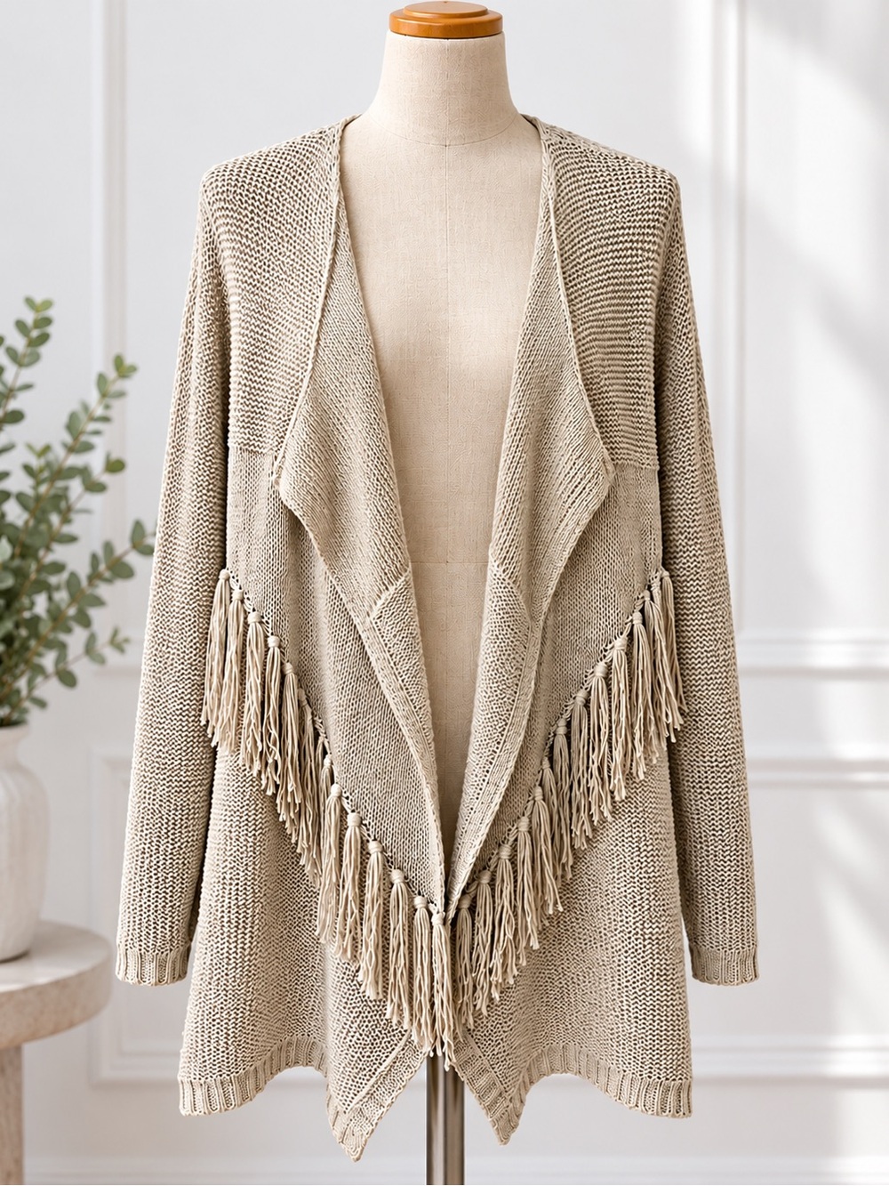 B©X Knit Cardigan with Fringe – Size XL